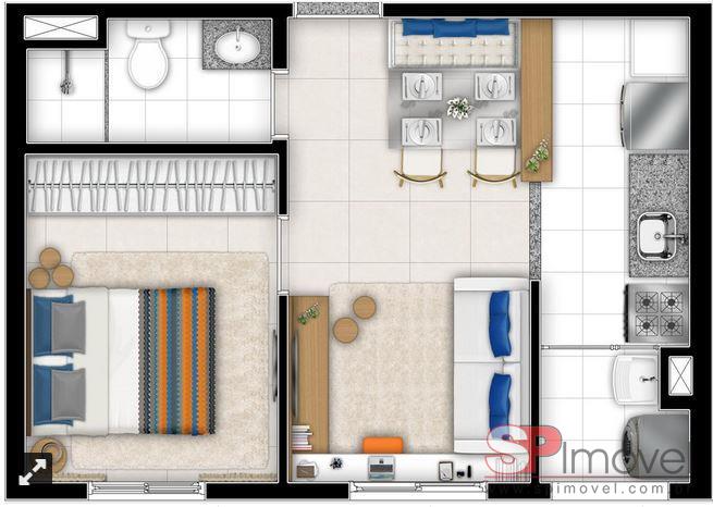 Apartamento, 1 quarto, 33 m² - Foto 2